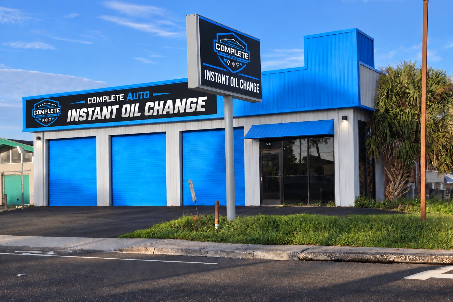 Concept rendering of the planned Complete Auto instant oil change building